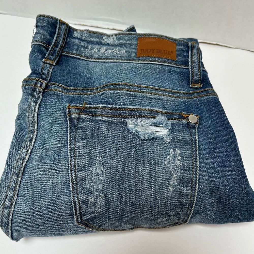 Judy Blue Leopard Patch Distressed Skinny‎ Jeans Style #8265 Size 5/27